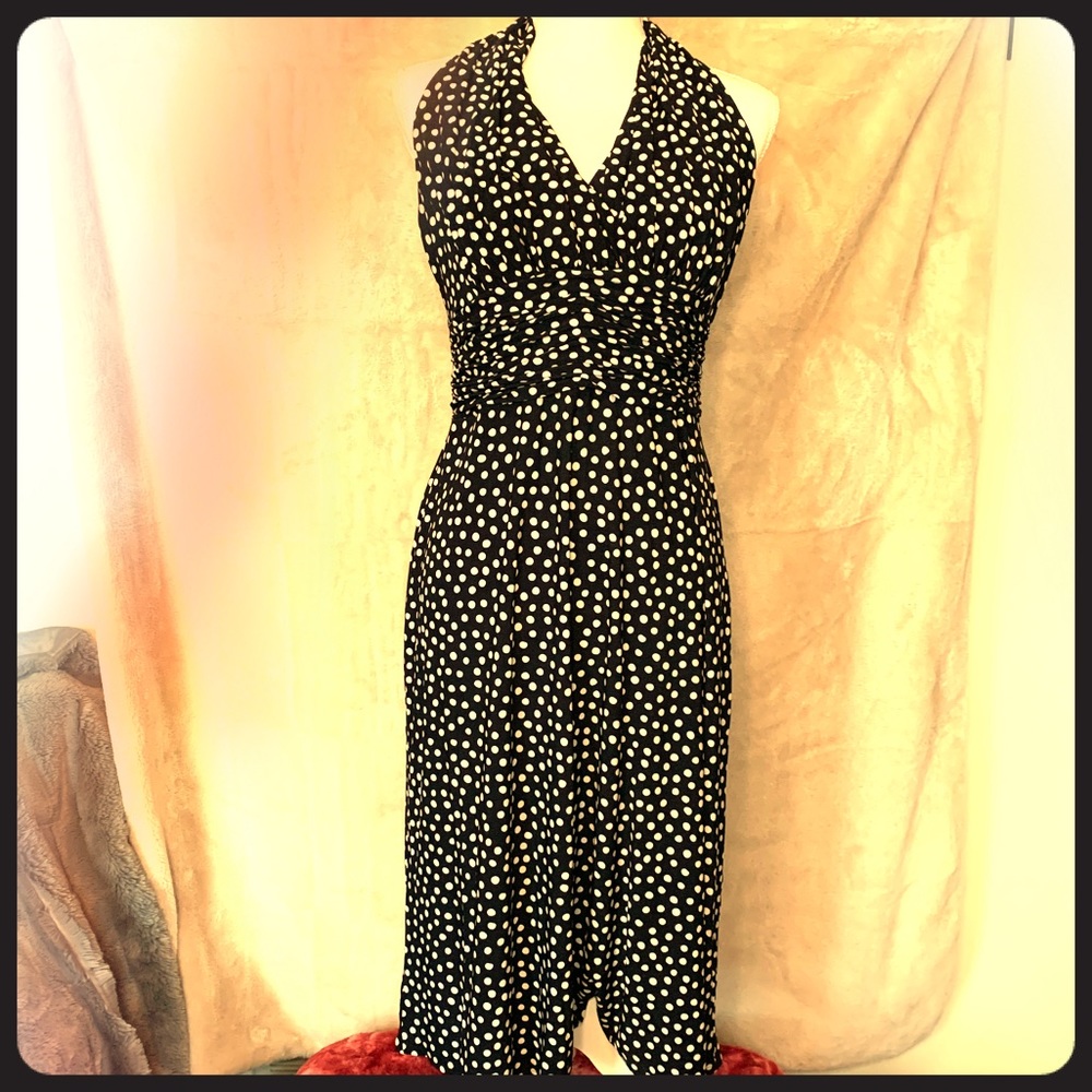 Evan Picone Polka Dot Sleeveless Dress